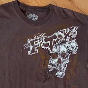 Mens Fox Dark Brown Tee Size L